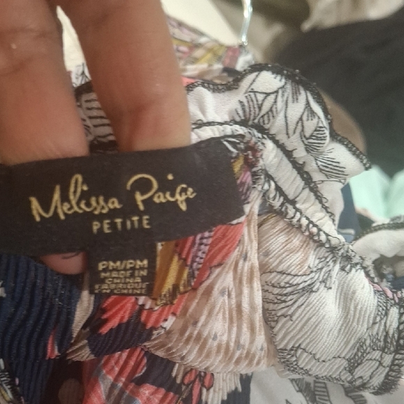 Melissa Paige Pink and Blue Graphic Long Sleeve Blouse - Picture 4 of 4